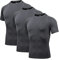 AMZSPORT Herren Kompressionsshirt Kurzarm Funktionsshirts Cool Dry Training Running Top, 3Grau-L