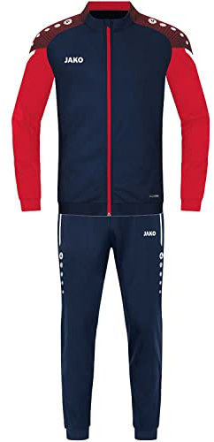 JAKO Herren Trainingsanzug Polyester Performance, Marine/Rot, S