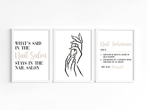 Nail Salon Prints, Nail Technician definition, Salon Art, manicure Prints, Nail quotes, beauty salon posters, Salon quotes, nail art prints (A3)