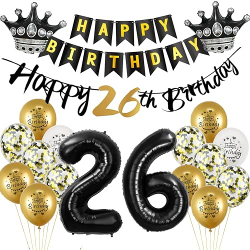 Yishamei Luftballon 10. Geburtstag Deko Jungen Mädchen Gold Schwarz Folienballon 10. Geburtstag Deko Schwarz Happy Birthday Girlande 10. Geburtstag Deko 10. Geburtstag Deko 10. Geb