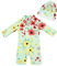 upandfast Maillot de Bain Mignon pour Filles avec Protection Solaire UPF 50+ Maillot de Bain Une pièce à Manches Longues avec Fermeture éclair (Vert Clair, 2-3 Ans)