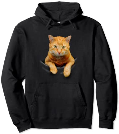 Gatto rosso bambino nel marsupio per uomo donna bambino Felpa con Cappuccio