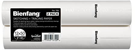 Bienfang Zeichenpapier Skizzen- und Transparentpapierrolle, weiß, 30,5 cm x 45,7 m (2er-Pack) – zum Zeichnen, Skizzieren, Schnittmuster
