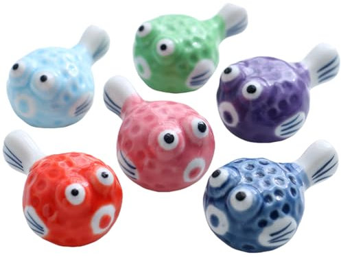 6Pcs Puffer Fish Shape Chopsticks Holders Dining Room Chopsticks Rest Spoon Rest Table Decor for Home and Restaurant