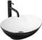 Rea Aufsatzwaschbecken Sofia White Black Waschtisch Handwaschbecken Waschschale Waschbecken für Badezimmer aus hochwertiger Keramik 410 mm x 345 mm x 150 mm (schwarz/weiß)