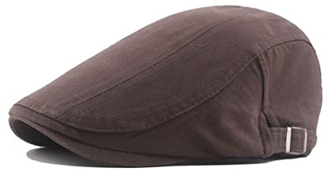Quanhaigou Herren Baumwolle Flach Ivy Gatsby Newsboy Driving Hat Einstellbare Irish Cabbie Ivy Fahren Jagd Kappe, Braun, Einheitsgröße