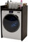 AKKE Meuble pour Machine À Laver Rangement Lave Linge 66 x 97 x 62 cm Armoire Sèche Linge Salle De Bain Surélévation Marbre Noir