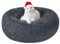 Hundebett Katzenbett Flauschig Rund aus Plüsch - Donut Kuscheliges Hundekissen Hundekorb Waschbar S/M/L/XL/XXL für Kleine, Mittelgroße und Große Hunde, Katzen und Andere Haustiere (M-50cm, Dunkelgrau)