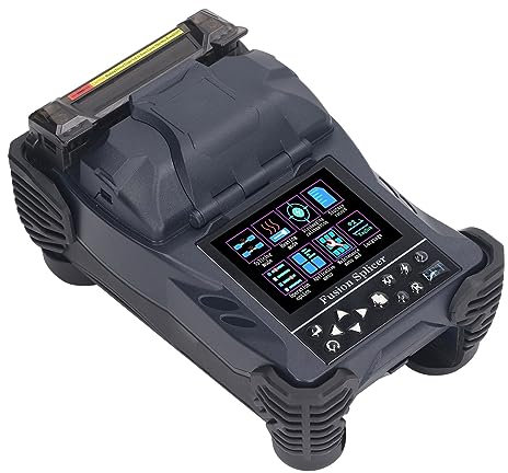 Épisseuse à de Fibre Optique, Grossissement 400X 100-240 V 4800 MAh Machine de Soudage de Fibre de Batterie Chauffage Rapide pour Câble de Démarrage pour SM MM DS NZDS (Prise UE)