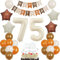Luftballons 75 Geburtstag frauen Mann Deko, Geburtstagsdeko 75 Jahre frau Ballon, Retro Kaffee Braun sand weiß Ballon 75. geburtstag frauen dekoration,Tortendeko 75 Geburtstag deko frauen