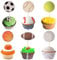 36Pcs Sports Cupcake Toppers Basketball Cupcake Toothpicks Soccer Ball Football Baseball Volleyball Rugby Cake Decorations for Sports Ball Game Theme Baby Shower Birthday Party Decoration Supplies