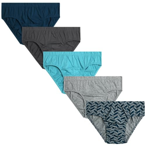 Van Heusen Lot de 5 slips taille basse pour homme en coton doux sans étiquette avec pochette de soutien, Deep Dive/Heather Grey/Porcelaine/Heather Grey Print/Smoked Pearl, Large