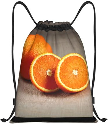 LXqlSS Traubenmuster: Die Tasche mit Kordelzug kann als Pooltasche, Strandtasche, Reisetasche, Campingtasche usw. verwendet werden., Frucht, Orange, M
