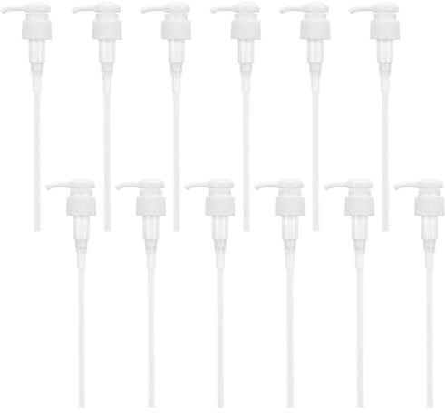 BENECREAT 12 pièces Pompes de Distribution en Plastique Blanc, 24/410 Pompe Distributrice de Savon Universelle, Pompe de Rechange Ronde pour Distribution de Liquide