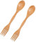 Abaodam 2 Pcs Japenese Style Wooden Spork Wooden Teaspoon Wooden Fork Wooden Utensils for Eating Spork for Small Wooden Spoon Mini Tablespoon Bamboo Child
