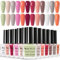 DouborQ 12 Color Nail Polish Set Pink Air Dry Nude Nail Set - 0.35oz Non Gel Fingernail Polish Kit Gift Set for Women(13-24)