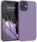 kwmobile Cover per Apple iPhone 12 mini Custodia - Back Case per Smartphone in Silicone TPU - Protezione Gommata - lavanda lilla
