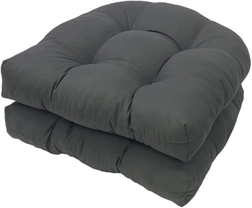 AALLYN 2 Stück Korbsitzkissen U-Form Sofa Rattan Sitzkissen Outdoor/Indoor(Color:Dunkelgrau)