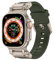 Sport Band for Apple Watch Ultra 2/Apple Watch Ultra Bands 49mm 45mm 44mm 42mm for Man, Durable Liquid Silicone Rubber Band with Metal Connector iWatch Ultra 9 8 7 6 5 4 3 SE（Titanium Adapter-Green）