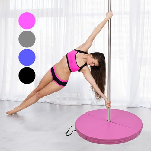 TRUTZHOLM Tanzstangenmatte Matte Tanzstange Ø 120cm 5 oder 10 cm dick Pole Dance Matte Polematte Stangentanz Sturzmatte Schutzmatte Fitnessmatte (Pink, 10 cm)