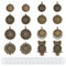 DICOSMETIC 16 Stücke 8 Stile Runde Lünette Anhänger Schalen Eulen Blumen Mond Anhänger Schalen Cabochon Leere Basis Legierung Leere Anhänger Kits Mit 16 Stücke Klare Glas Cabochons