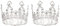 Sourcing Map 2Pcs Mini Crown Cake Toppers, Alloy Queen Princess Little Silver Tiara Cupcake Heart Shaped with Pearl Rhinestone for Birthday Cake Decor Wedding Party, Diamond Square Crown