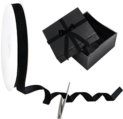 Samtband Schwarz, Geschenkband Schwarz, Schleifenband Schwarz, Samt Band Velvet Ribbon Samtbänder Schwarzes Samtband Schwarzes Band for Party Geburtstag Einladungen Basteln Blumensträuße