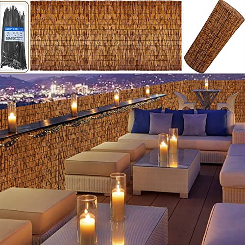 Paneles de valla de privacidad de bambú para patio, balcón y jardín, 4 x 100 pies, valla decorativa para plantas, piscina, 2, 3, 5 pies de alto