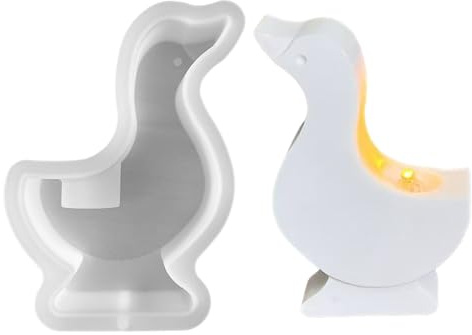 Silikonformen Gießformen Kerzenhalter, Ente Silikonform Kerzenhalter Gießformen Silikon Tier Gipsform zum Gießen Tier Giessform Silikon Gießform Stabkerzenhalter für Stabkerzen Teelichter (A)