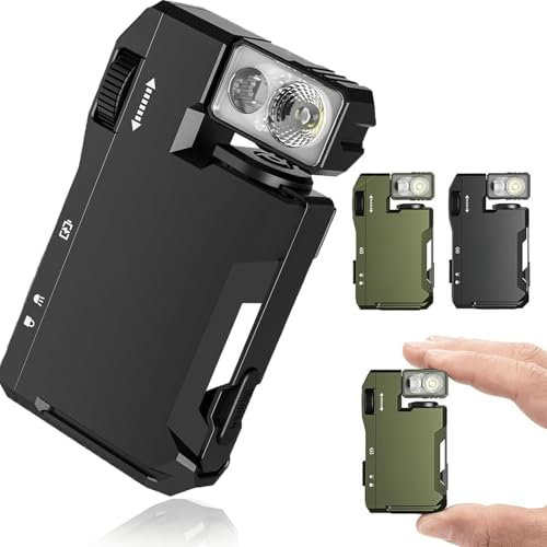 APRILADY Lampe torche G5 EDC rechargeable, 400 lumens, 3 modes EDC F-lashlight, mini lampe de poche rechargeable avec aimant, mini design portable pour l'extérieur, les urgences et le transport