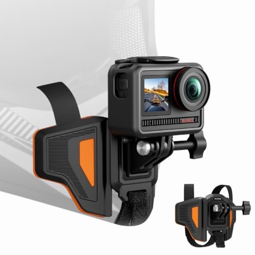 AKASO Motorcycle Helmet Chin Strap Mount for GoPro Hero 13/12/1110/9/8/7/6/5 Black, DJI Osmo Action, and Most Action Cameras