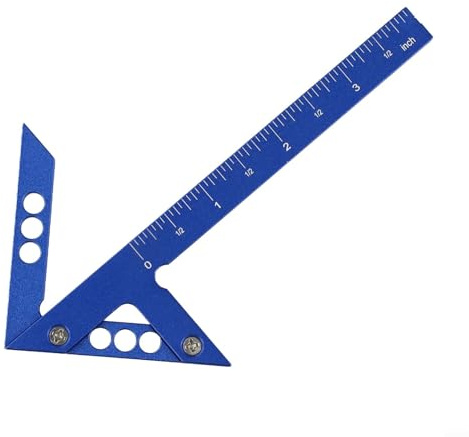 Mittelfinder, Holzbearbeitung, 45/90 Grad, rechtwinklig, Mitte, Anreißlineal, Messwerkzeug, blaue Aluminiumlegierung