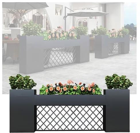YJEUZCD Bodenstehend Pflanzer Kasten Mit Partition, Im Freien, Rechteckig Blumenkasten, Kommerziell Abnehmbar Partition, Gärten Terrassen Innenhöfe Teiler(300x80cm/118.1x31.5in)