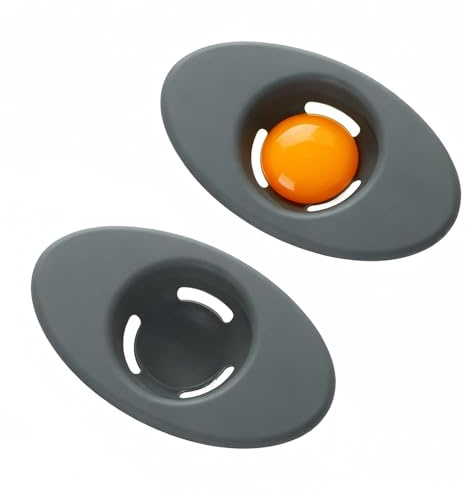 Eiertrenner aus Silikon, für Eigelb, weiß, Trichter, Küchenextraktor, Werkzeug zum Backen von Kuchen, oval, 2 Stück