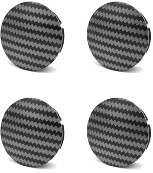 Ysbxitu 4X50MM Radnabenkappen für Felgenkappen kompatibel mit FIAT - Radnabendeckel Auto Nabe Rad Mittel Kappe Ersetzen Passgenau & Hardcover - Kohlefaser Textur Schwarz für Auto Zubehör