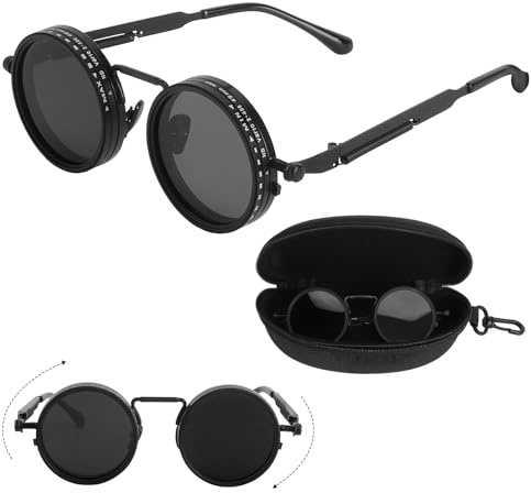 Sonnenbrille rund verstellbare sonnenbrille sonnenbrille polarisiert sonnenbrille verstellbare tönung adjustable tint sunglasses 1-9 ND Filter UV400 Retro Rundbrille Für Autofahren Angeln Reisen