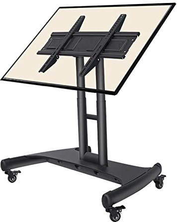 Adjustable Rolling TV Stand for 32-70 Inch TVs Low Height Monitor Cart with 90° Viewing Angle Mobile TV Mount for Home & Office Sturdy and Stylish Design