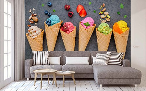 Photographic Vinyl and Wall Paper Ice Cream | fotomural for Walls | Tattoo | Mural | Wallpaper | Several Measures | Decoration Dining Rooms, Rooms, Bedrooms. 350x250cm