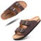 Hitmars Mules Femme Homme Sandale Bout Ouvert Confort Tongs Été Plates Sandales et Nu-Pieds Boucle Sabots Chaussure de Plage Marron Taille 45 EU