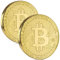 Bitcoin Münze - 2X Bitcoin Münzen mit hauchdünnem 24-Karat Echtgold-Überzug - BTC Crypto Coins - Ideal zum Verschenken (2X Bitcoins)
