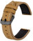 BISONSTRAP Leder Uhrenarmband, Schnellwechsel Armband für Herren und Frauen - 18mm, Bräunen (Schwarze Schnalle)
