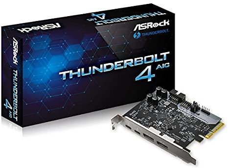 Asrock Thunderbolt 4 AIC, PCI Express, 2 x Thunderbolt 4 Type-C, 2 x DisplayPort IN, 1 x USB 2.0, TBT Header