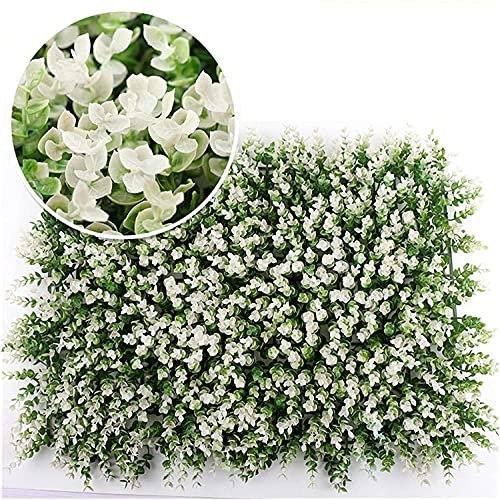 YZJL 10 STÜCKE Faux Buchsbaum Matten Hecken Pflanzen Gartenzaun Sichtschutz Wand Dekor UV-geschützte Grünwand Gartensichtschutz(Color:D)