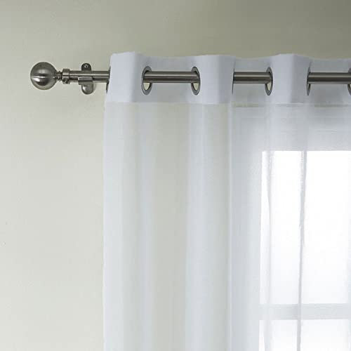 Fenstervorhänge aus weißem Tüll, für Wohnzimmer und Schlafzimmer, modern, Tüll, Voile, Organza-Vorhänge, Stoffvorhänge, weißer Voile, 150 x 250 cm, 1 Stück, Russische Föderation, 2. Ösen (Ringe)