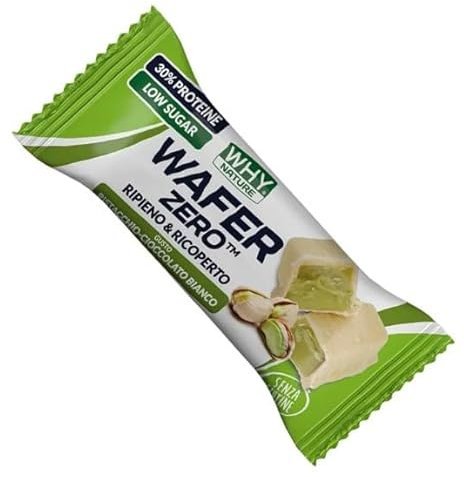 Box da 24pz Wafer Zero 35g Ripieno Senza Glutine - Why Nature (Cioccolato Bianco Pistacchio)