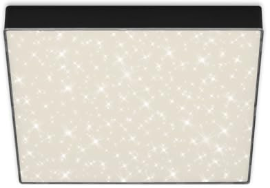 BRILONER - LED Deckenlampe mit Sternenhimmel, rahmenlos, neutralweiße Lichtfarbe, LED Lampe, Deckenleuchte, Wohnzimmerlampe, Schlafzimmerlampe, Küchenlampe, 28,7x28,7x3,6 cm, Schwarz