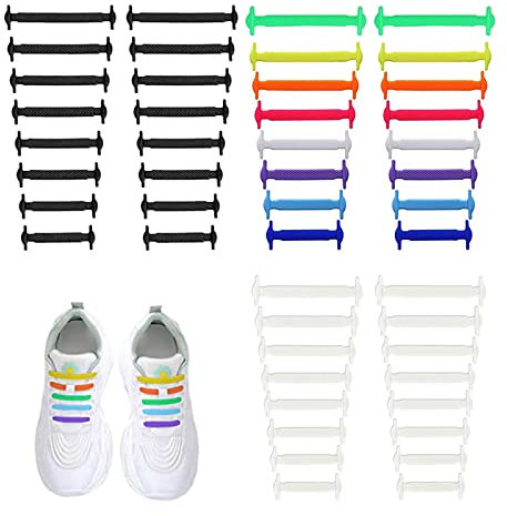 3 paia Lacci per Scarpe Senza Nodo, Stringhe Elastiche in Silicone Impermeabile, No Tie Facile da Usare