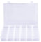 36Raster Plastik Fächer Aufbewahrungsbox Einstellbar Sortimentsboxen Kunststoff Transparent Schmuckkasten Perlen Sortierbox für Kleinteile Schrauben Bügelperlen Ohrringe Perlen Nähgarn 27.2x17.5x4.5cm