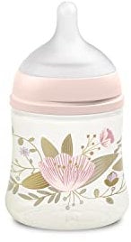 Suavinex Biberon 150 ml Gold Edition +0 Mesi, avec tétine Physiologique Sx Pro Silicone Taille S, Rose
