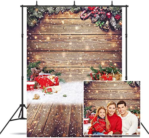 Weihnachts-Hintergrund für Fotografie, Glitzer, Weihnachten, Vintage, Holzboden, Urlaub, Weihnachten, Familienfeier, Kinder, Foto-Requisiten (1,5 x 2,1 m)